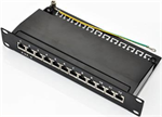 10" STP patch panel OPTIX Cat6, 12port, 1U, black