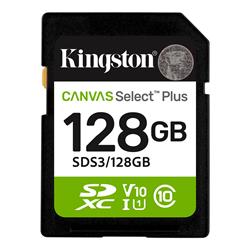 128 GB .SDXC karta Kingston Canvas Select Plus SD U1, V10 (r150MB/s)