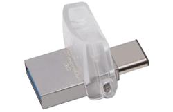128 GB . USB 3.1 kľúč . Kingston DataTraveler MicroDuo 3C, OTG, USB-C (r100MB/s, w15MB/s )