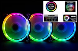 1stCOOL Fan KIT AURA RAINBOW 1, 3x ARGB LED ventilátor 12cm + radič + diaľkové ovládanie