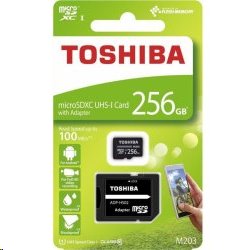 256 GB . microSDHC karta Toshiba Class 10 UHS + adaptér