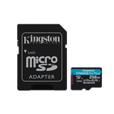 256 GB . microSDXC karta Kingston Canvas Go Plus Gen4 + adaptér ( r200MB/s, w160MB/s )