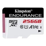 256 GB . microSDXC karta Kingston High Endurance Class 10 UHS-I U1 (r95MB/s, w45MB/s) bez adaptéra
