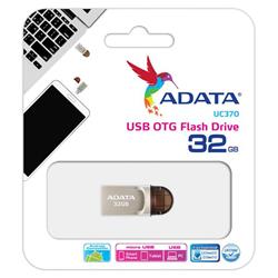 32 GB . USB kľúč . ADATA DashDrive™ Choice UC370, strieborný (USB 3.1 Type-C, )