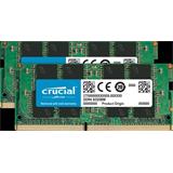 32GB Kit (16GBx2) DDR4 2666MHz (PC4-21300) CL19 SR x8 Crucial Unbuffered SODIMM 260pin