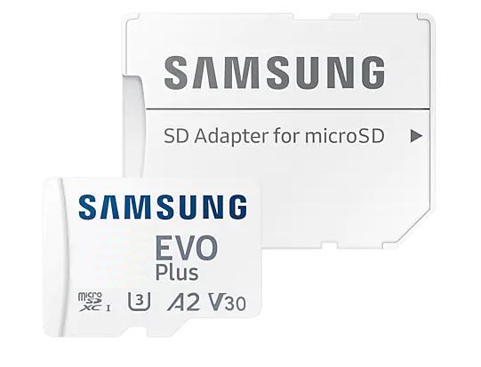 512 GB . microSDXC karta Samsung EVO Plus + adapter ( trieda U3, V30, A2 )
