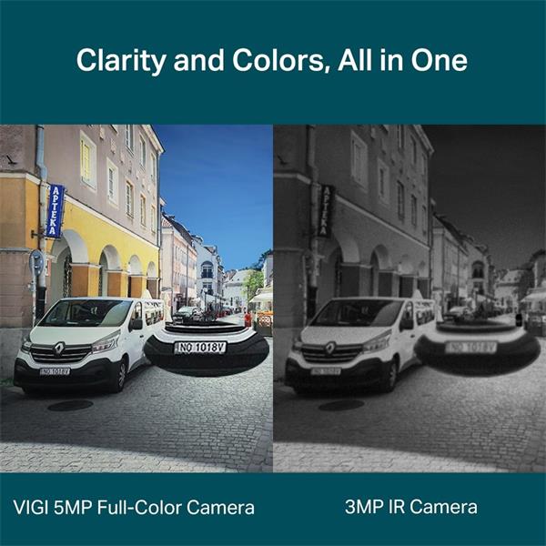 5MP Full-Color Bullet Network Camera SPEC: 5MP, 2.8mm Fixed Lens, 1/2.7” Progressive Scan CMOS, H.265+/H.265/H.264+/H.26