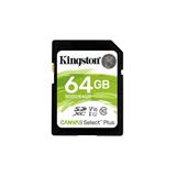 64 GB .SDXC karta Kingston Canvas Select Plus SD Class 10 UHS-I (r100MB/s, w100MB/s)