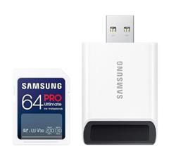 64 GB . SDXC karta Samsung PRO ULTIMATE Class 10 + čítačka (U3 V30), ( r200NB/s, w130MB/s)