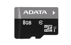 8 GB . microSDHC UHS-I karta ADATA class 10 Ultra High Speed + adapter