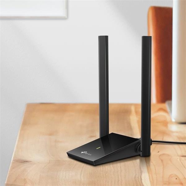 AC1300 High Gain Dual Band Wi-Fi USB Adapter SPEED: 867 Mbps at 5 GHz + 400 Mbps at 2.4 GHz SPEC: 2× High Gain External