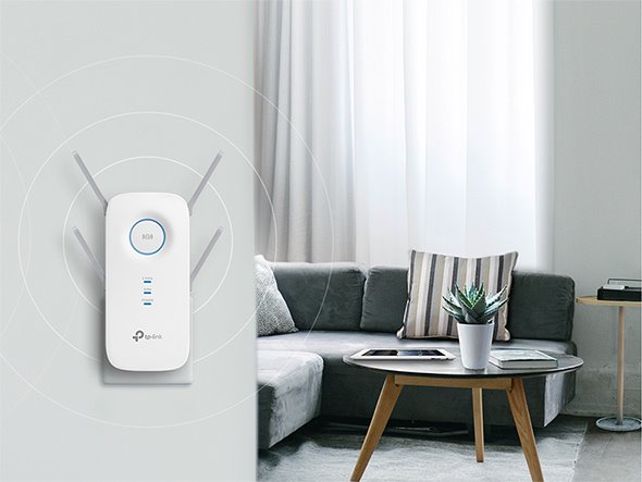 AC2600 Wi-Fi Range Extender SPEED: 800 Mbps at 2.4 GHz + 1733 Mbps at 5 GHz SPEC: 4 × External Antennas, 1 × Gigabit Por