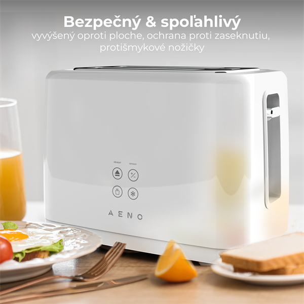 AENO 2-plátkový hriankovač TS2 , 930W, automatický, biela farba, EU