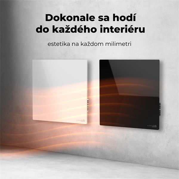 AENO AGH12S Premium QUADRO Smart Ohrievač, Čierny, LED, WI-FI, max 500W, 50x50cm, Infra