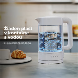 AENO Rychlovarná kanvica EK5 - 1,7l, 2200W, Strix, funkcia udržiavania tepla, auto vypnutie