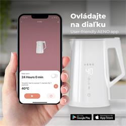 AENO Rýchlovarná smart kanvica EK8S biela, 2200W,1,7 l,Strix,dvojité steny,regulácia teploty,WiFi, LEDdisplej,auto vyp