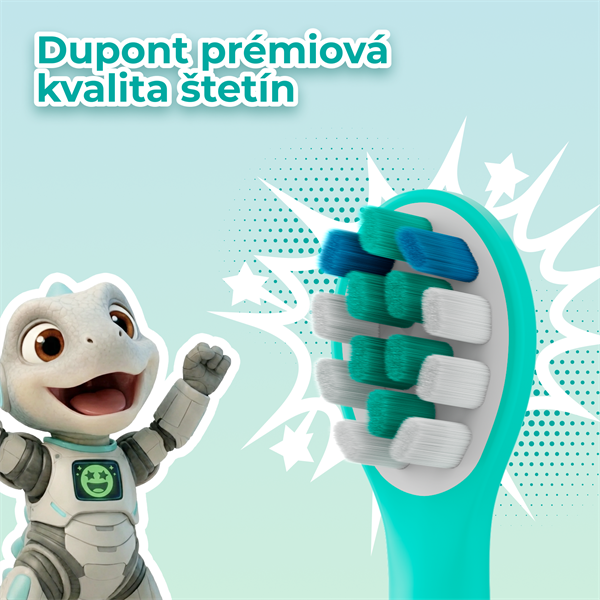 AENO sonická detská zubná kefka DB9M, farba mätová,3 režimy,3 náhradné hlavice,batéria 600 mAh,19200 vibrácií/min, 45 dn