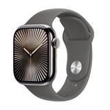 Apple Watch Series 10 GPS + Cellular 42mm Natural Titanium Case with Stone Grey Sport Band - S/M