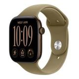 Apple Watch Series 12 GPS + Cellular 46mm Dark Bronze Aluminium Case with Olive Sport Band - M/L