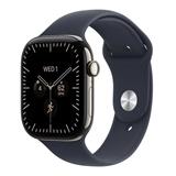 Apple Watch Series 12 GPS + Cellular 46mm Natural Titanium Case with Navy Blue Sport Band - M/L
