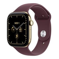Apple Watch Series 12 GPS + Cellular 46mm Radiant Gold Titanium Case with Burgundy Sport Band - M/L