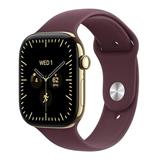 Apple Watch Series 12 GPS + Cellular 46mm Radiant Gold Titanium Case with Burgundy Sport Band - M/L