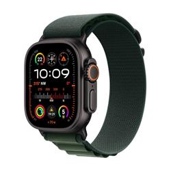 Apple Watch Ultra 2 GPS + Cellular 49mm Black Titanium Case with Dark Green Alpine Loop - Large