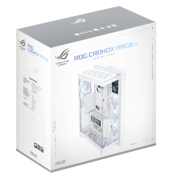 ASUS ROG CRONOX GR801 CURVE TG ARGB WHITE skrinka E-ATX biela