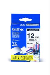 BROTHER TZe-231 čierna potlač/biela páska 12 mm