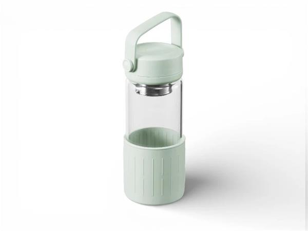 BUYDEEM Prenosná sklenená čajová fľaša 350 ml, model CD1008, farba útulná zelená