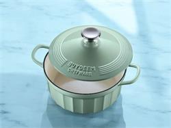 BUYDEEM Smaltovaný liatinový hrniec 2,9L, 22cm, model CP521, farba zelená