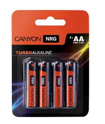 Canyon ALKAA4, alkalické tužkové batérie AA, 4ks/balenie - blister
