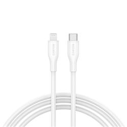 Canyon CLNM60SC10, 1 m kábel, USB-C / Lightning, MFi Apple schválený, 60 W, 480 Mbps, silikónový, biely