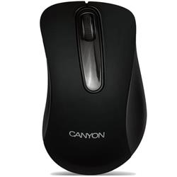 Canyon CM-2, asymetrická optická myš, pre pravákov, USB, 1200 dpi, 3 tlač, pogumovaný povrch, čierna