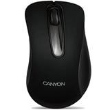 Canyon CM-2, asymetrická optická myš, pre pravákov, USB, 1200 dpi, 3 tlač, pogumovaný povrch, čierna