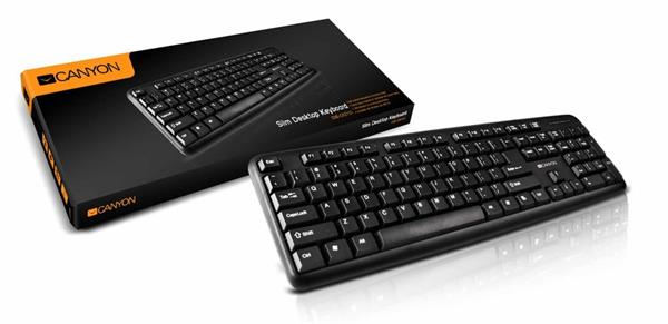 Canyon CNE-CKEY01-SK klávesnica, USB, 104 kláves, odolná proti poliatiu tekutinou, štíhla, čierna, SK