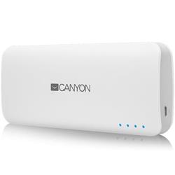Canyon CNE-CPB100W Powerbank 10.000 mAh, dual USB 5V/1A/2A, pre smartfóny a tablety, biela