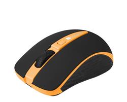 Canyon CNS-CMSW6O, Wireless optická myš USB, 1000/1600 dpi, Power Saving, oranžovo-čierna