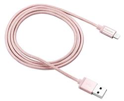 Canyon CNS-MFIC3RG, 1m prémiový opletený kábel Lightning/USB, MFI schválený Apple, ružovo-zlatý