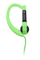 Canyon CNS-SEP1G slúchadlá do uší pre športovcov, integrovaný mikrofón a ovládanie, háčik za ucho, zelené