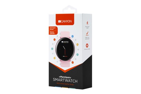 Canyon CNS-SW75PP Marzipan smart hodinky dámske, BT, fareb. LCD displej 1.22´´, IP68, multišport. režim, ružové