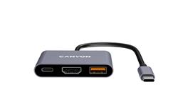 Canyon DS-4, USB-C HUB, 3 porty. 1xUSB-C, 1xUSB 3.2, 1xHDMI, 4K display support, 100W fast charging, 10Gbps