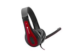 Canyon HSC-1, PC Headset, slúchadla s mikrofónom, 1 x 3.5mm jack komb., ovládanie na kábli, 2 m, čierno-červené