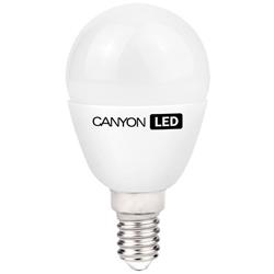 Canyon LED COB žiarovka, E14, kompakt guľatá mliečna, 6W, 494 lm, neutrálna biela 4000K, 220-240V, 150°, Ra>80, 50.000 h