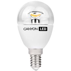 Canyon LED COB žiarovka, E14, kompakt guľatá priehľad. 3.3W, 250 lm, teplá biela 2700K, 220-240V, 150°, Ra>80, 50.000 h