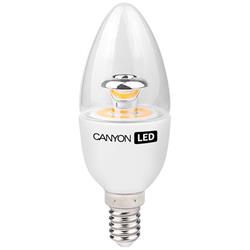 Canyon LED COB žiarovka, E14, sviečka, priehľadná, 3.3W, 250 lm, teplá biela 2700K, 220-240V, 150°, Ra>80, 50.000 hod