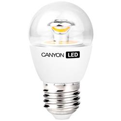 Canyon LED COB žiarovka, E27, kompakt guľatá priehľadn, 3.3W, 250 lm, teplá biela 2700K, 220-240V, 150°, Ra>80, 50.000 h