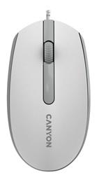 Canyon M-10, symetrická optická myš s efektom hladkého posuvu, USB, 1.000 dpi, 3 tlač, šedo-biela