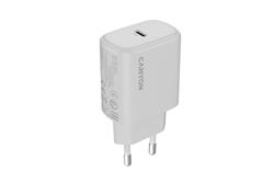 Canyon OnCharge 250, univerzálna nabíjačka do steny, 1x USB-C, PD 25W, biela