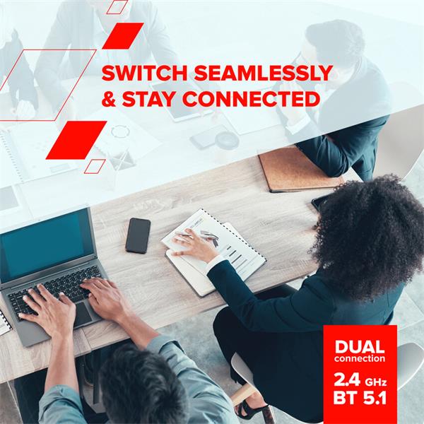 Canyon OnClick 24, 2v1 bezdrôtová optická myš Bluetooth / 2.4 GHz, 1.200 dpi, akumulátor 5.000 mAh, ružová